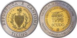 World Coins - SWISS CANTONS, Canton du Tessin, Scudo, 1998, Bimetallic,