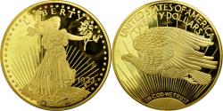 World Coins - France, Medal, Reproduction Twenty Dollars Liberty, 2014, , Copper Gilt
