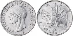 World Coins - Italy, Vittorio Emanuele III, Lira, 1939, Rome, Stainless Steel,