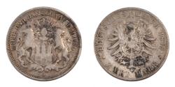 World Coins - Coin, German States, HAMBURG, 2 Mark, 1876, Hambourg, , Silver, KM:604