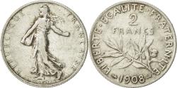 World Coins - Coin, France, Semeuse, 2 Francs, 1908, Paris, , Silver, KM:845.1