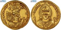 Ancient Coins - Sasanian Kings, Khusrau II, Dinar, RY 21 (610/611), Gold, NGC,