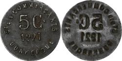 World Coins - France, Société des Commerçants - Dunkerque, 5 Centimes, 1921, Iron
