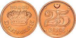 World Coins - Denmark, Margrethe II, 25 Öre, 2000, Copenhagen, Bronze, , KM:868.1