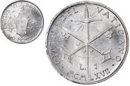 World Coins - Coin, VATICAN CITY, Paul VI, Lira, 1967, Roma, , Aluminum, KM:92