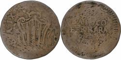 World Coins - Papal States, Benedict XIV, 1/2 Baiocco, 1748, Ferrara, Copper,
