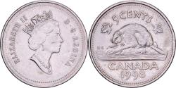 World Coins - Canada, Elizabeth II, 5 Cents, 1998, Royal Canadian Mint, Copper-nickel