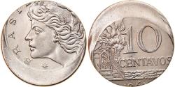 World Coins - Coin, Brazil, 10 Centavos, 1967, error off center strike,