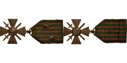 World Coins - France, Croix de Guerre, WAR, Medal, 1914-1918, 2 Citations, Excellent Quality