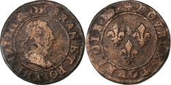 World Coins - France, Henri III, Double Tournois, Paris, Copper,