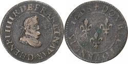 World Coins - France, Henri IV, Double Tournois, 1608, Lyon, Copper, , Duplessy:1273