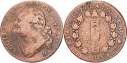 World Coins - France, 12 Deniers, 12 deniers françois, 1792, Rouen, Bronze,