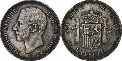 World Coins - Coin, Spain, Alfonso XII, 5 Pesetas, 1885, Madrid, , Silver, KM:688
