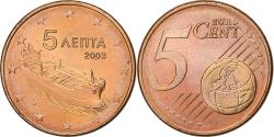 World Coins - Greece, 5 Euro Cent, 2003, Athens, Copper Plated Steel,