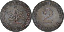 World Coins - Coin, GERMANY - FEDERAL REPUBLIC, 2 Pfennig, 1959, Karlsruhe, , Bronze