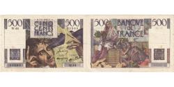 World Coins - France, 500 Francs, Chateaubriand, 1945, W.44, AU(55-58), Fayette:34.3, KM:129a