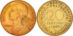 World Coins - Coin, France, Marianne, 20 Centimes, 1980, Paris, série FDC,