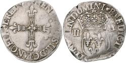 World Coins - France, Henri III, 1/4 d'écu à la croix de face, Uncertain date, Nantes