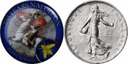 World Coins - France, Franc, Semeuse, 250 Years Napoleon, Alps Crossing, Paris, Nickel,