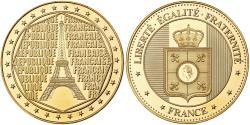 World Coins - France, Medal, Tour Eiffel, Copper Gilt,