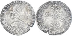 World Coins - Coin, France, Henri III, 1/2 Franc au col plat, 1589, Bordeaux,