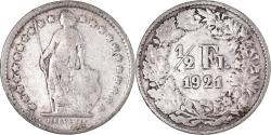World Coins - Coin, Switzerland, 1/2 Franc, 1921, Bern, , Silver, KM:23