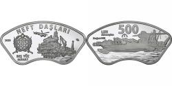 World Coins - Azerbaijan, 500 Manat, Neft Daşlari, 2023, Silver plated copper-nickel