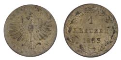 World Coins - Coin, German States, FRANKFURT AM MAIN, Kreuzer, 1853, , Silver, KM:312