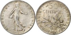 World Coins - France, 50 Centimes, Semeuse, 1918, Paris, Silver, , KM:854
