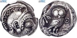 Ancient Coins - Attica, Tetradrachm, ca. 485-480 BC, Athens, Silver, NGC, , HGC:4-1591