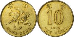World Coins - Hong Kong, Elizabeth II, 10 Cents, 1995, Brass plated steel, , KM:66