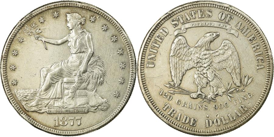 Coin United States Trade Dollar 1877 U S Mint San Coin United States Trade Dollar