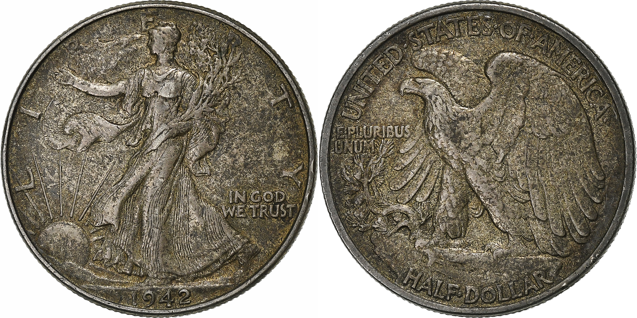 United States, Half Dollar, Walking Liberty Half Dollar, 1942