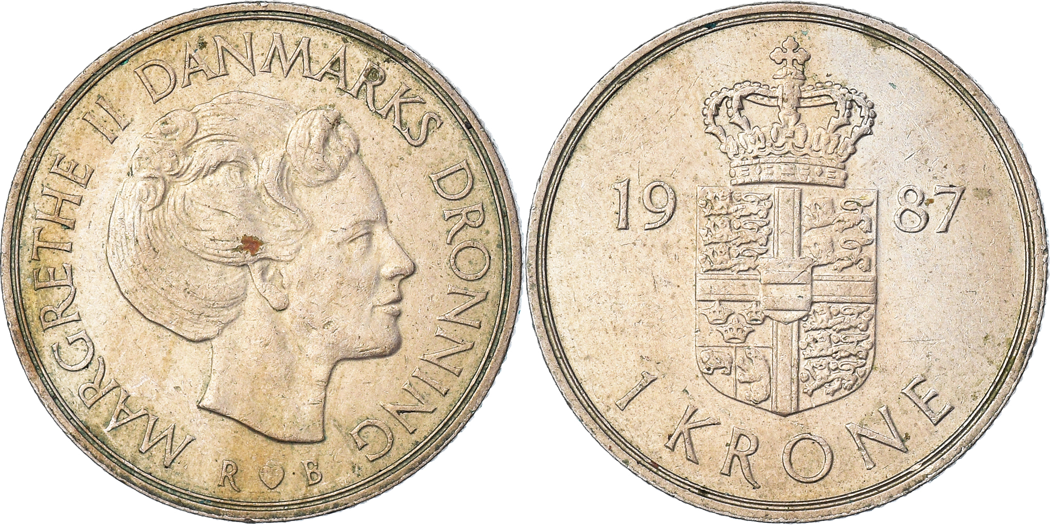 Coin, Denmark, Krone, 1987 | European Coins