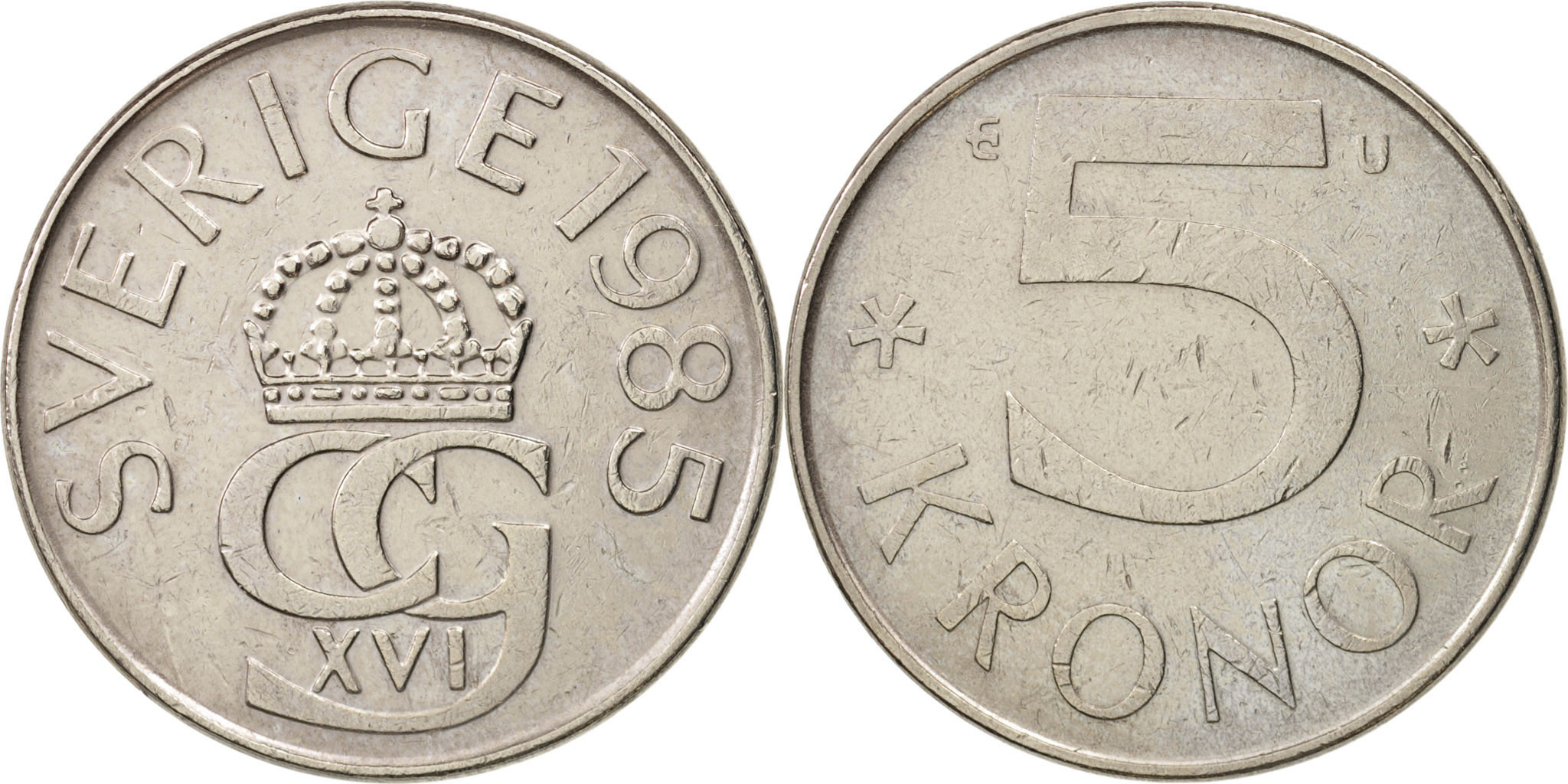 Sweden, Carl XVI Gustaf, 5 Kronor, 1985, , Copper-nickel, KM:853