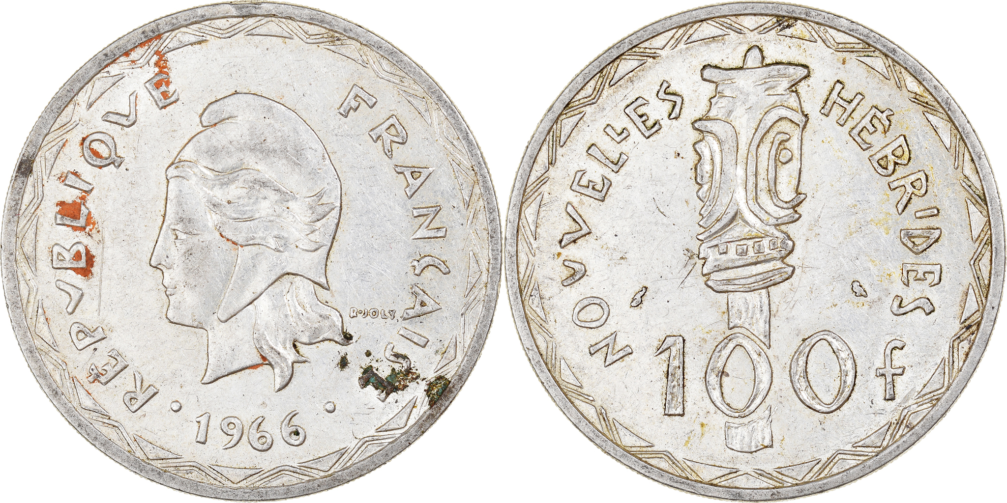 Coin, New Hebrides, 100 Francs, 1966, Paris, , Silver, KM:1