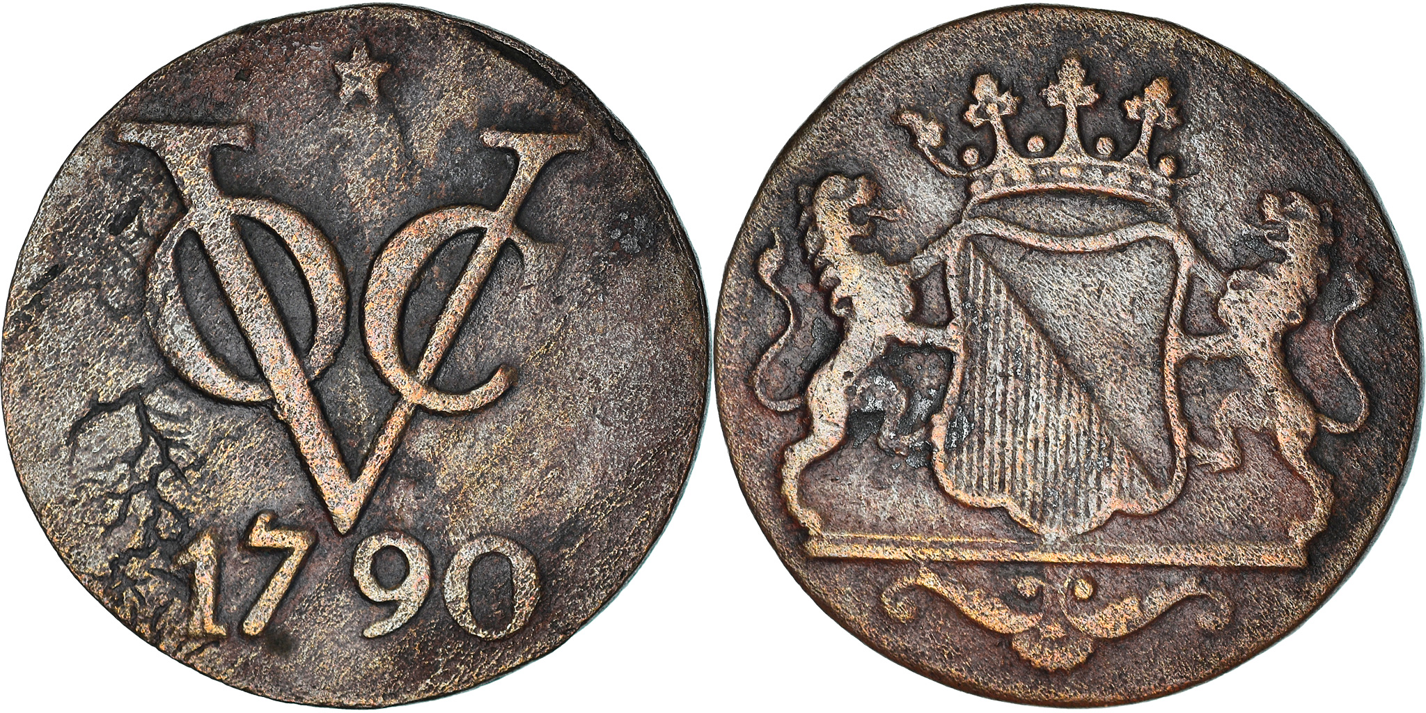 Coin, NETHERLANDS EAST INDIES, 2 Duit, 1790, Utrecht, , Copper, KM:118