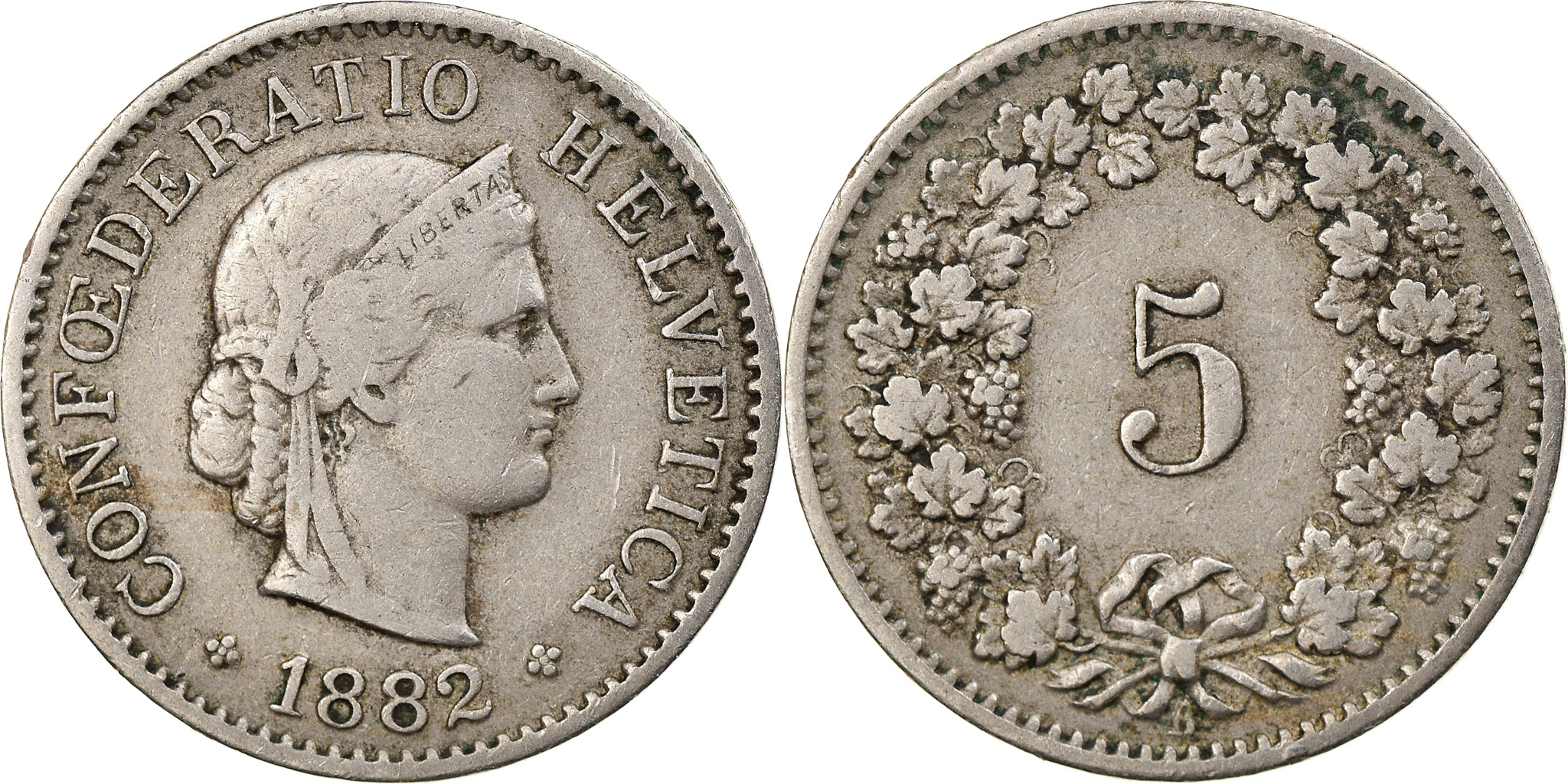 Coin, Switzerland, 5 Rappen, 1882, Bern, , Copper-nickel, KM:26
