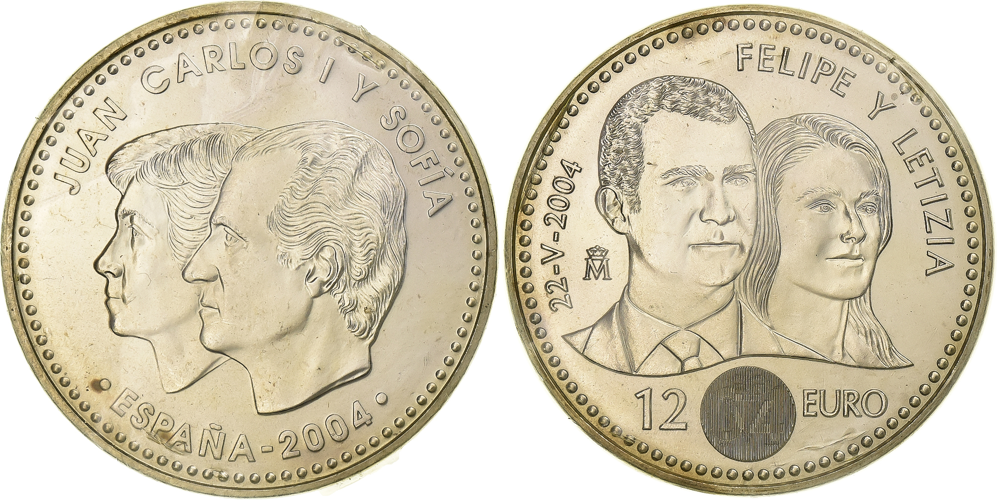 Spain, Juan Carlos I, 12 Euro, 2004, Madrid, Silver, , KM:1069