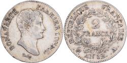World Coins - France, Napoléon Bonaparte, 2 Francs, An 12, Paris, Silver,