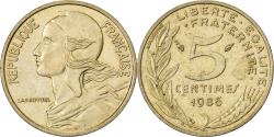 World Coins - France, 5 Centimes, Marianne, 1986, Paris, Aluminum-Bronze,