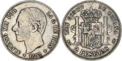 World Coins - Coin, Spain, Alfonso XII, 2 Pesetas, 1882, Madrid, , Silver, KM:678.2