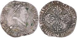World Coins - Coin, France, Henri III, 1/2 Franc au col plat, 1588, La Rochelle,