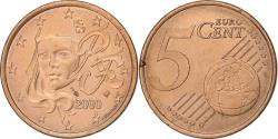 World Coins - France, 5 Euro Cent, 2000, Paris, Copper Plated Steel,
