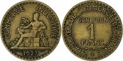 World Coins - France, Franc, Chambre de commerce, 1927, Paris, Aluminum-Bronze,