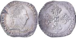 World Coins - France, Henri III, Franc au Col Plat, 1580, Bordeaux, Silver,