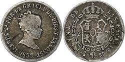 World Coins - Spain, Isabel II, 2 Reales, 1850/45, Seville, Silver, , KM:526.2