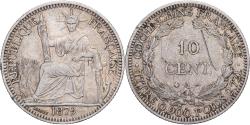 World Coins - French Cochinchina, 10 Cents, 1879, Paris, Silver,