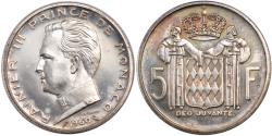 World Coins - Coin, Monaco, 5 Francs, 1960, , Silver, KM:E41, Gadoury:152