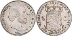 World Coins - Netherlands, Willem III, 1/2 Gulden, 1863, Utrecht, Silver,
